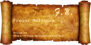 Freisz Melissza névjegykártya